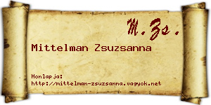 Mittelman Zsuzsanna névjegykártya